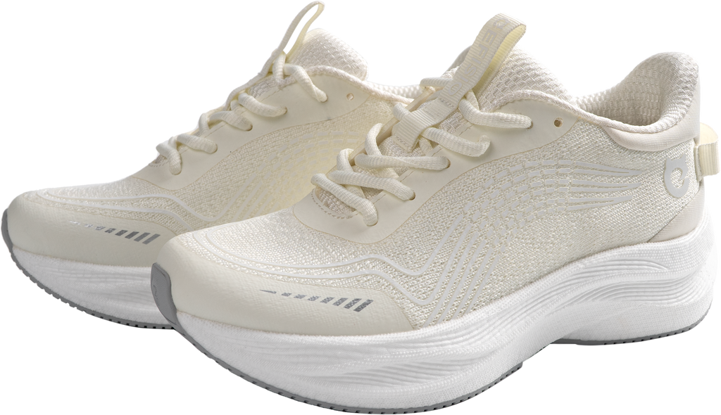 Pair of white EFISIO Airfoil II Athletic Shoes with a visible brand logo on a white background