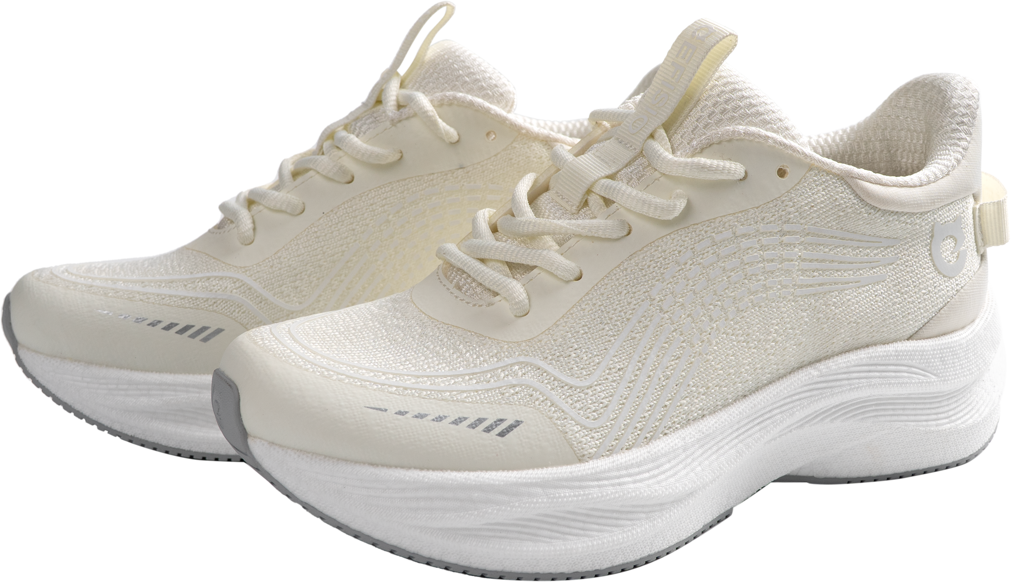 Pair of white EFISIO Airfoil II Athletic Shoes with a visible brand logo on a white background