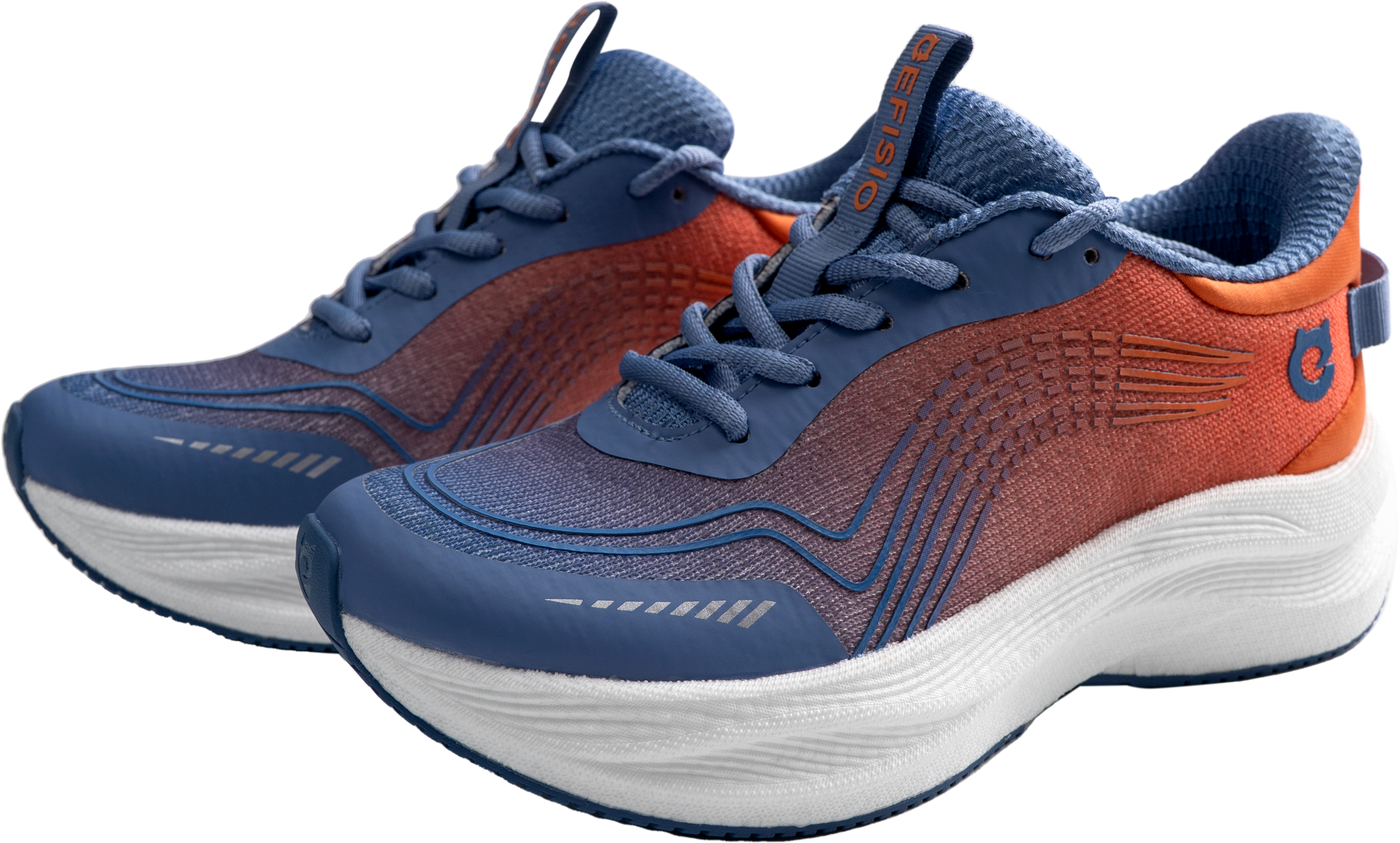 Blue and orange EFISIO Airfoil II Athletic Shoes on a white background