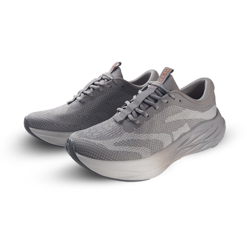 EFISIO Airheart Athletic Shoes in gray with white soles, isolated on a pure white background