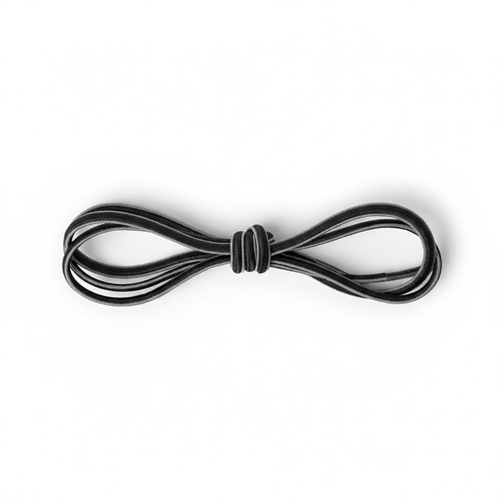 Black EFISIO Elastic Shoelaces on a white background