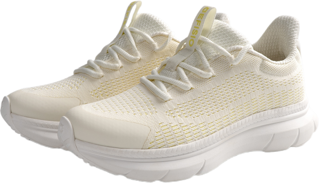 EFISIO Flying III Athletic White shoes with green accents on a white background