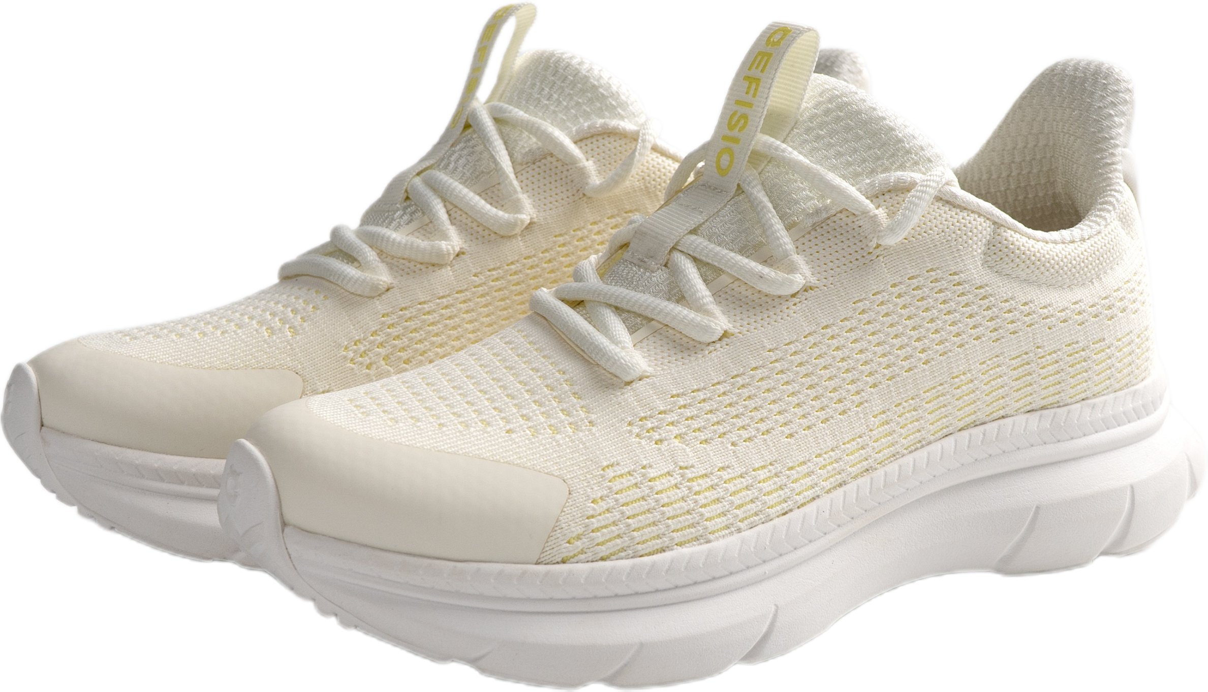 EFISIO Flying III Athletic White shoes with green accents on a white background